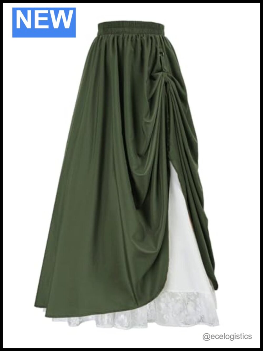 Renaissance Maxi Skirt Medieval Pirate Elf Skirt Ren Faire Costume Layered